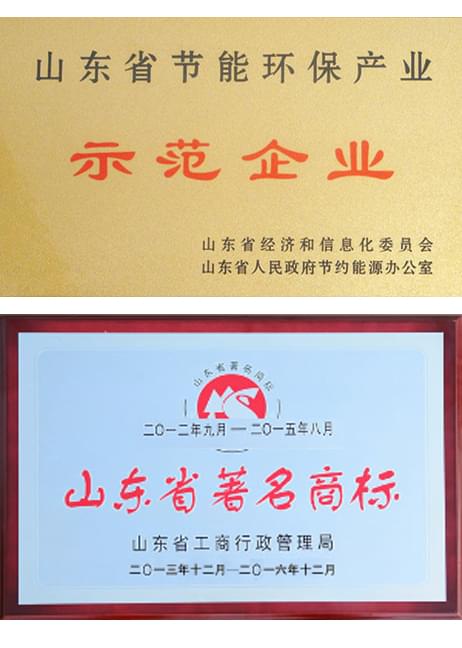 節(jié)能示范企業(yè)、山東省著名商標(biāo)